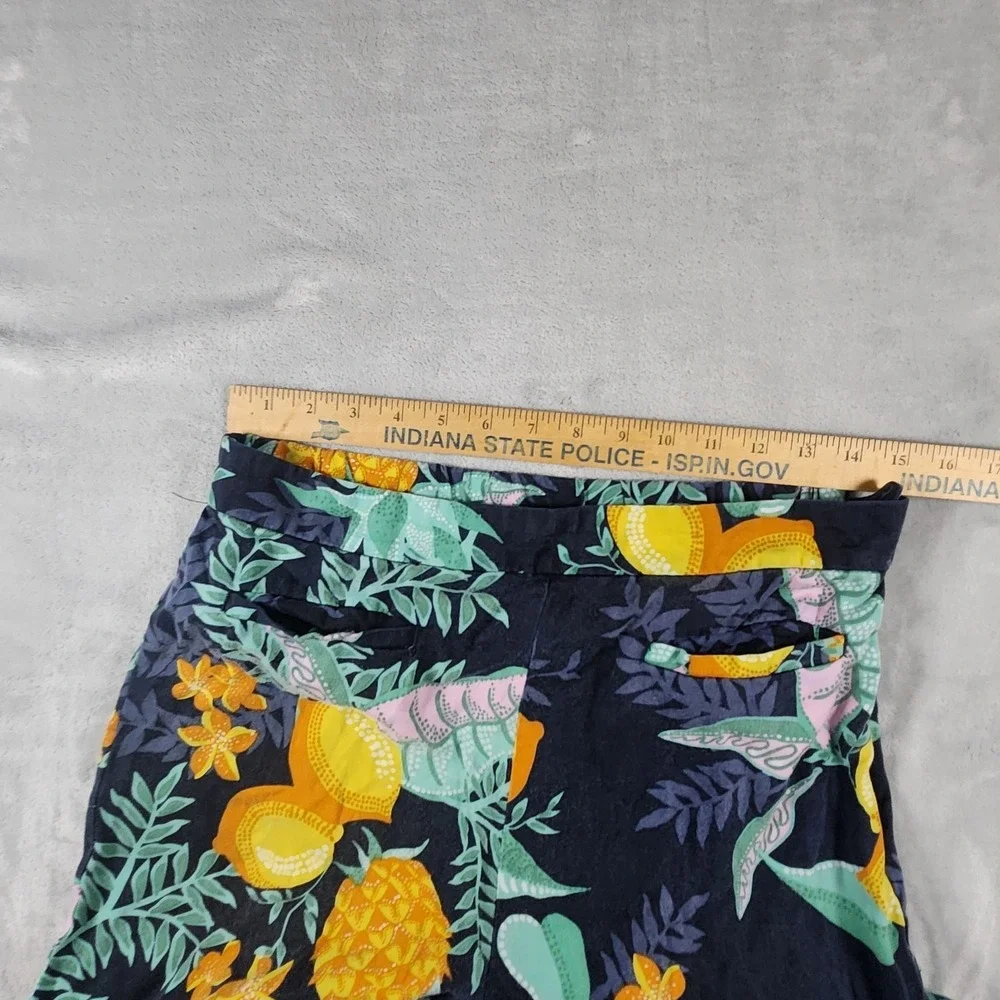 Anthropologie Maeve Escape Wide Leg Pants Sz 8 Pineapple Lemon Tropical Summer